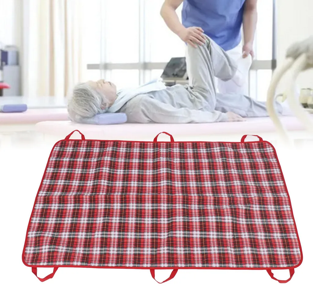 Alèse de transfert réutilisable rouge 90x150 cm avec poignées solides - 12