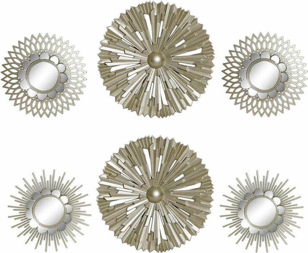 Spiegelsatz DKD Home Decor An der Wand montiert Kristall Gold Polypropylen (35 x 3,5 x 35 cm) (2 Stück)