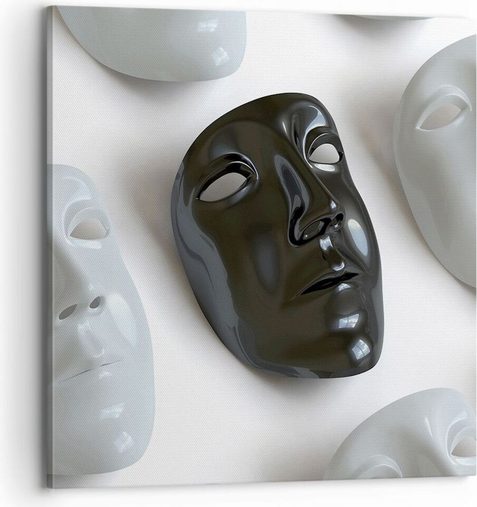 Bild auf Leinwand - Leinwandbild - Venedig Maske Schauspieler Theater - 70x70cm - Wand Bild - Wanddeko - Leinwanddruck - Bilder - Kunstdruck - Lein...