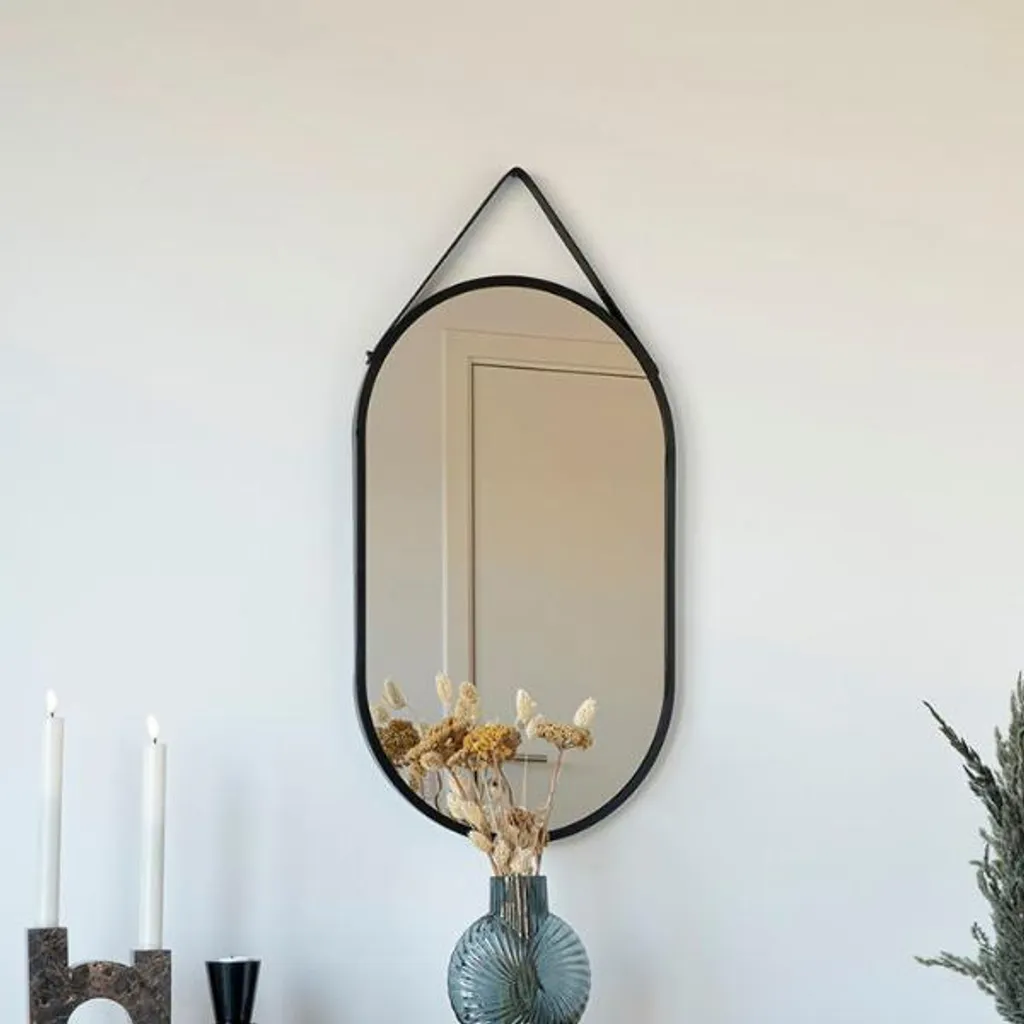 Specchio da Parete TRAPANI Nero - Arredo Moderno e Minimalista - 7