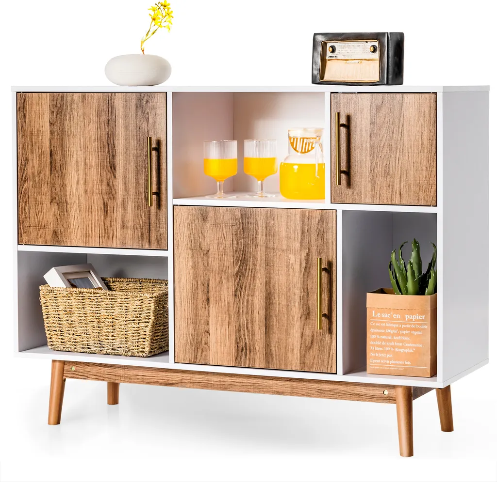 Armoire de rangement robuste avec étagères ouvertes en bois de Qualité
