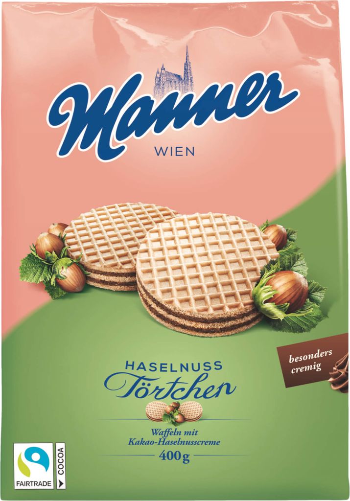 Manner 835927 Manner Törtchen Haselnuss Kekse 400,0 g Productafbeelding 