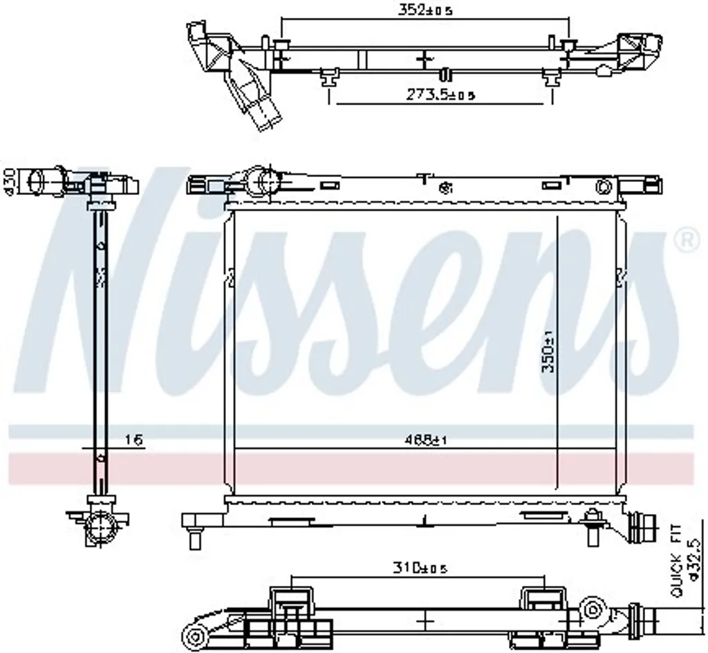 Nissens 607029 Radiateur Moteur pour Fiat 500 et Lancia Ypsilon 312
