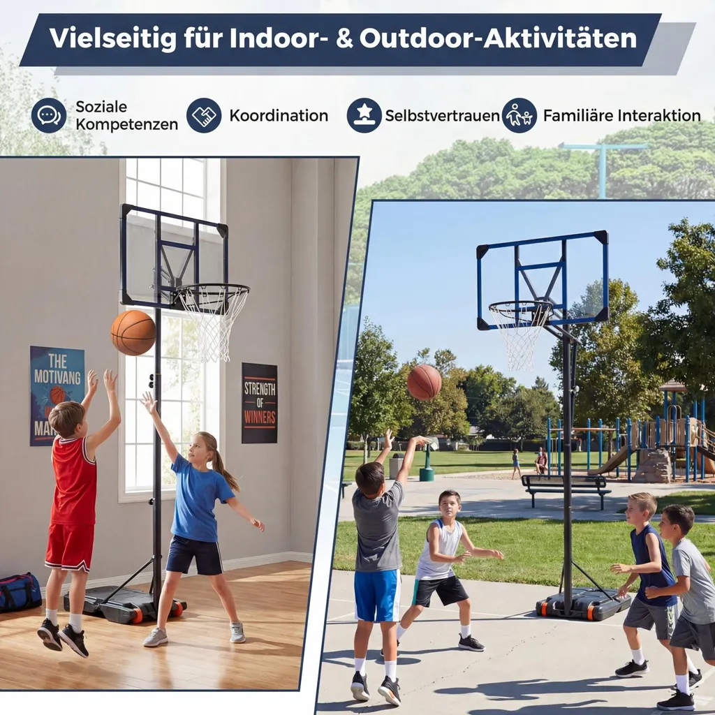 Support de basket sur roulettes pour enfant avec panneau de jeu réglable - 4