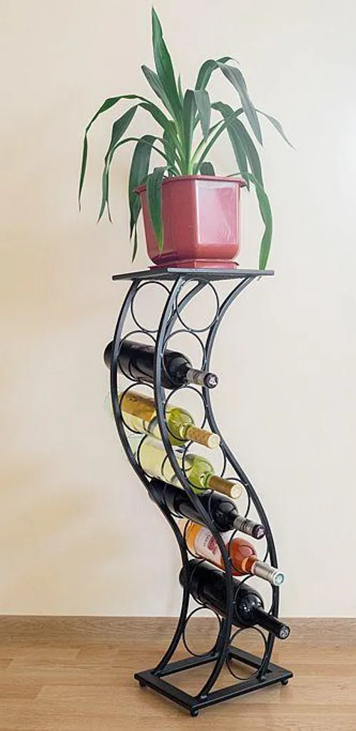 Range-bouteilles compact avec support de plantes pour petit espace - 16