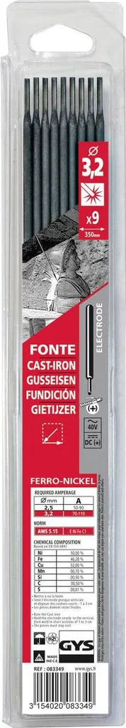 Électrode de soudure fonte bi-métal 3,2 mm pour réparation carter x9