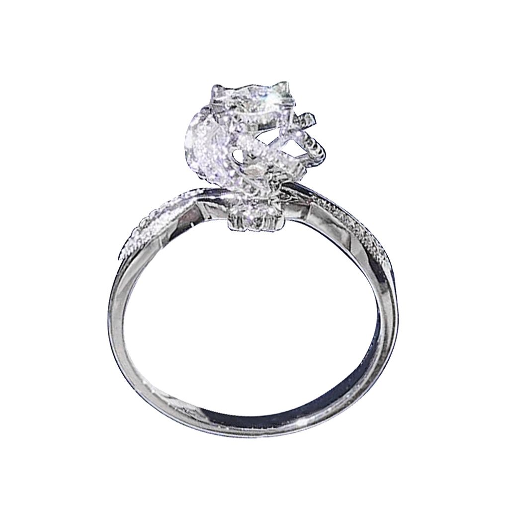 Hochzeit, Verlobung, hohler Blumen-Zirkonia-Fingerring, Brautschmuck, Geschenk