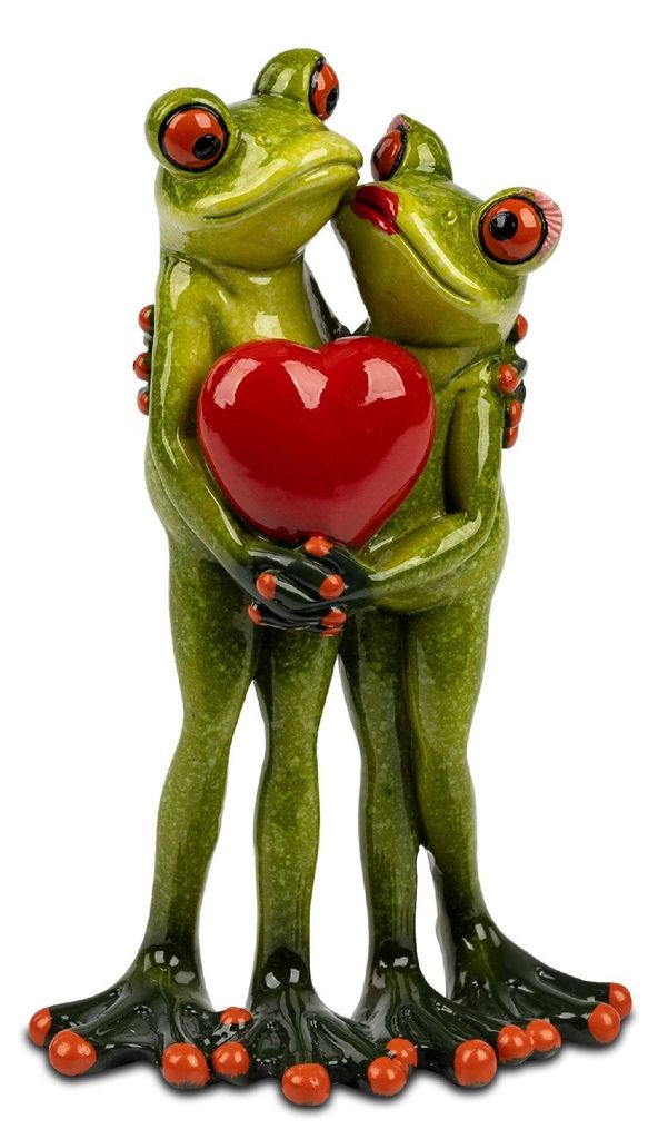 Froschpaar Skulptur 16cm aus Froschhausen, lustige Frösche Produktbild 