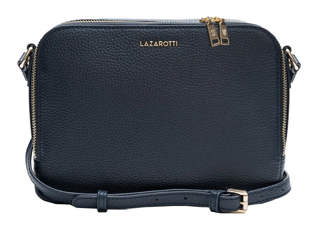 Lazarotti Pelle borsa a tracolla borsa a tracolla Bologna Leather Nieva-1 Navy blu scuro