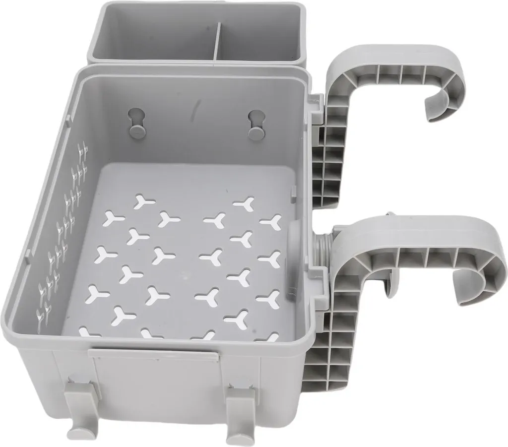 Cestino Portaoggetti Per Bordo Piscina In Plastica - Organizer Appendibile Per Asciugamani, Giocattoli E Occhiali, 23x17x14.5 Cm - 2