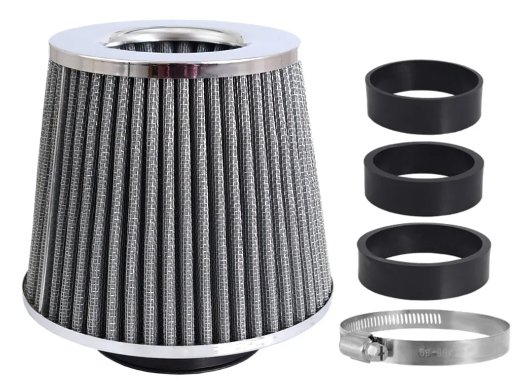 Filtro Aria Racing Conico 155mm Argento Cromo - Intake Universale 60-70mm