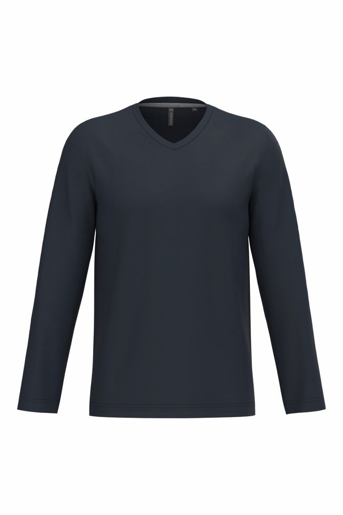 Kariban Mens long-sleeved V-neck T-shirt Produktbild 