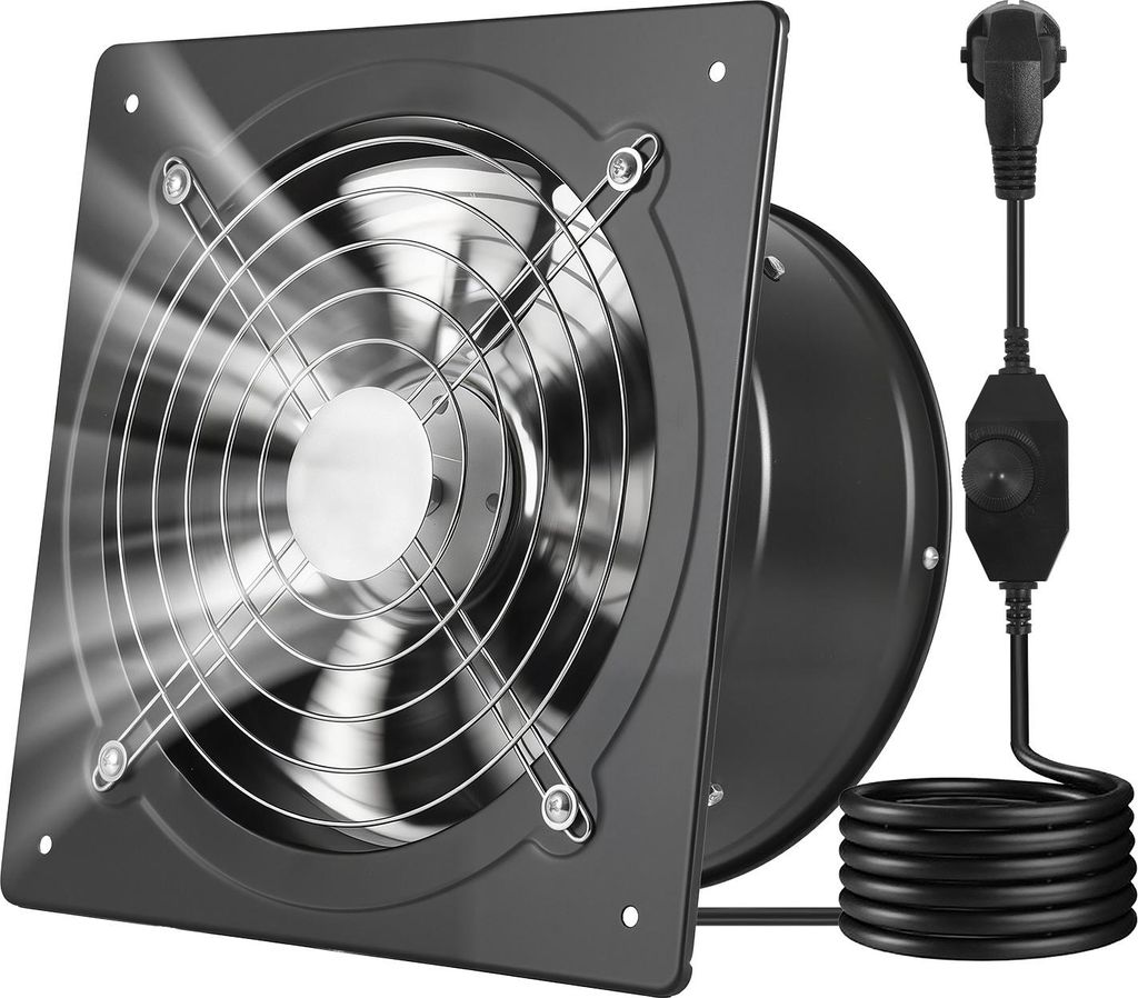 VEVOR Abluftventilator 300x300 mm, Leistungsstarker Wandventilator 1678 m³/h, mit Drehzahlregelung, 50 W, Leiser Ventilator für Dachboden, Garage...