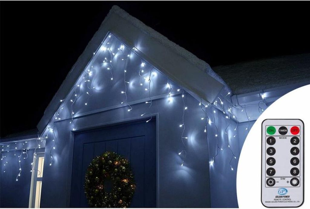 LED krápníky - 14,5m, 300LED, 8 funkcí, ovladač, IP44, Obrázek produktu 