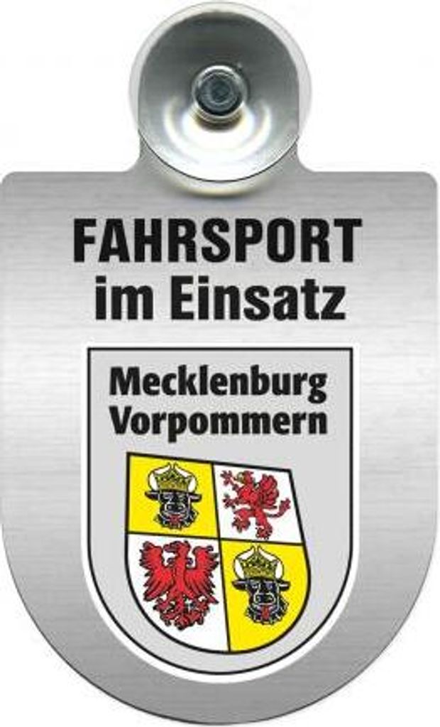 Einsatzschild Windschutzscheibe incl. Saugnapf - Fahrsport im Einsatz - 309477 - incl. Regionen nach Wahl Color - Region Mecklenburg-Vorpommern