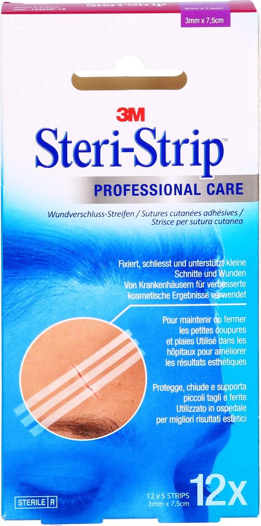 Steri Strip steril 3 mm x 75 mm, 12X5 St Produktbild 