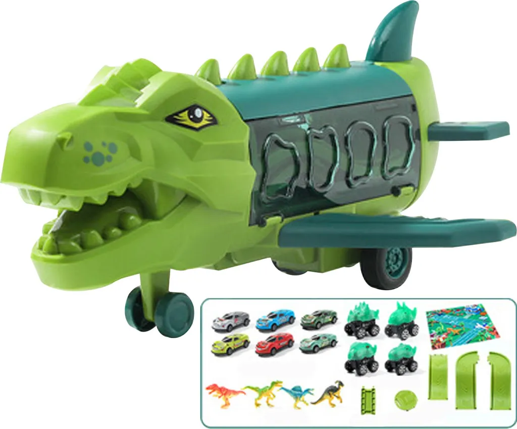 Jouet Garçon Dinosaure et Avion avec Voitures Métal pour Jeu de Rôle