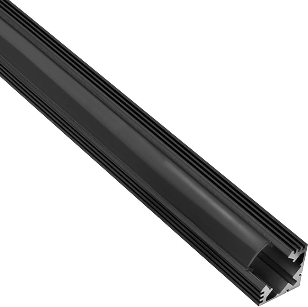 A19 LED Aluprofil Schwarz Eckprofil 90° 1m schwarz Produktbild 