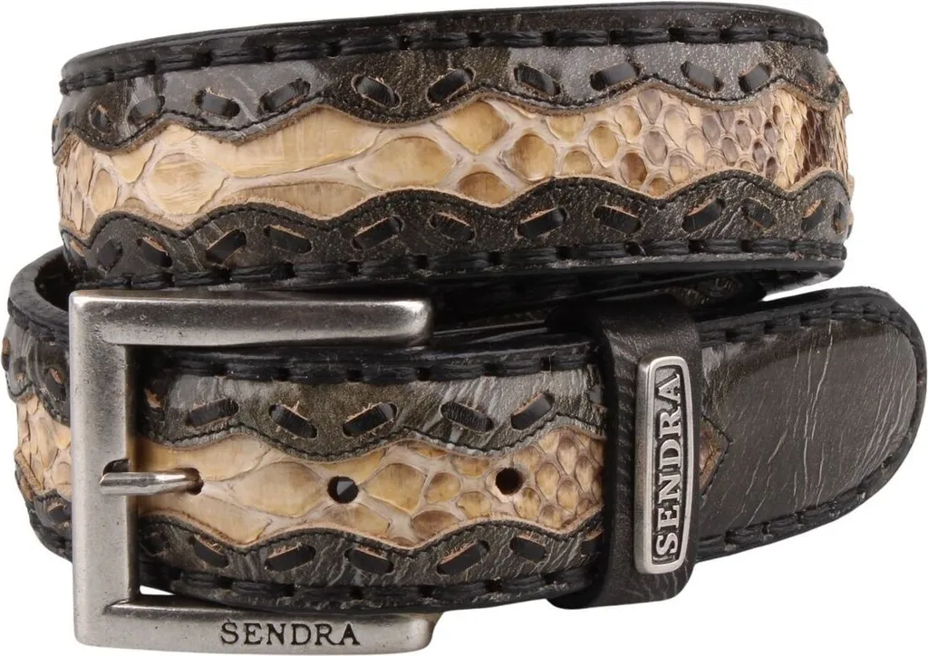Ceinture cuir exotique marron Sendra 8347 pour un look cowboy chic