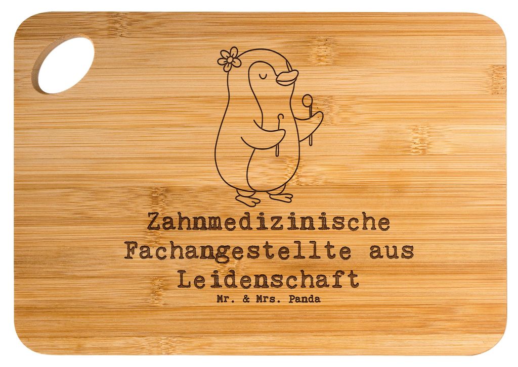 Mr. & Mrs. Panda Holzbrett Zahnmedizinische Fachangestellte Leidenschaft - Transparent - Geschenk, Schneidbrett Küche, Hackbrett, Frühstücksbret...