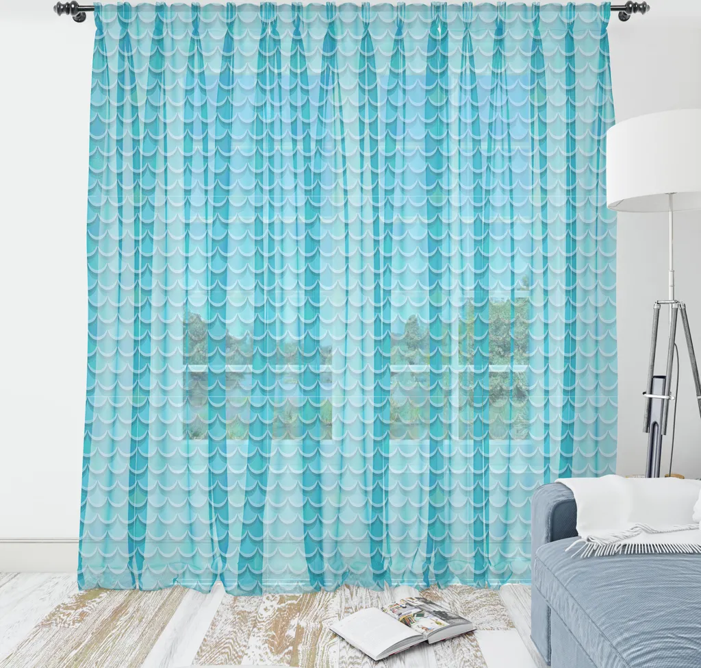 ABAKUHAUS Arazzo Pesce Blu 210x274 - Tessuto Raso Seta per Parete