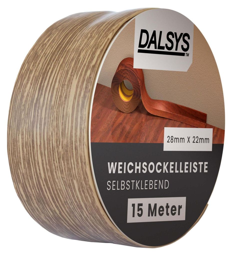 Dalsys Weichsockelleiste selbstklebend 15m Dunkle Eiche - Produktbild 