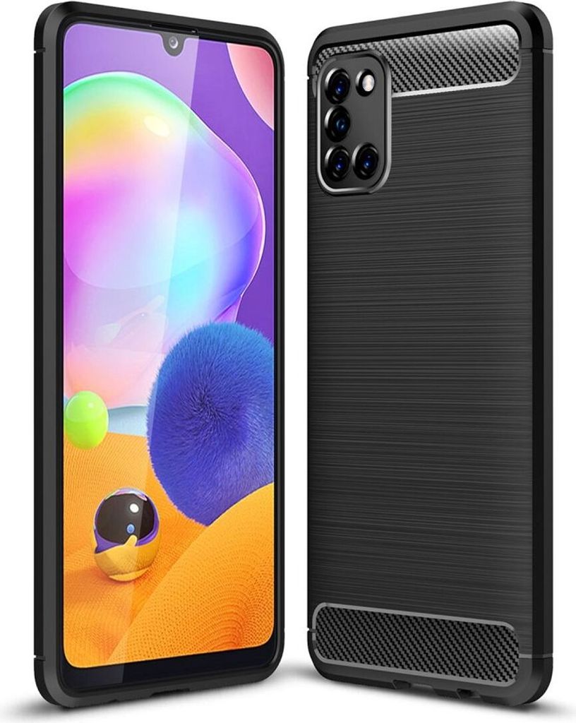 Schutzhülle Handyhülle für Samsung Galaxy A31 Case Cover Carbon Optik Grau