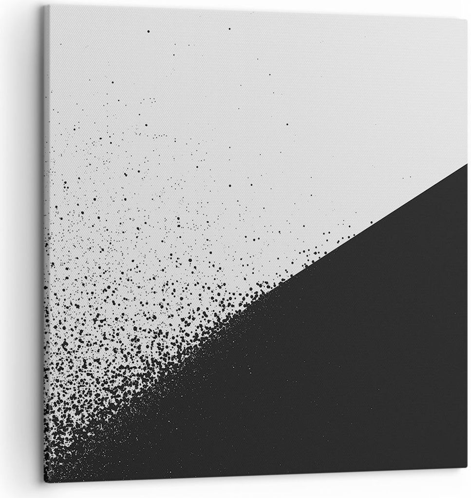 Bild auf Leinwand - Leinwandbild - Einteilig - Schwarzweiß Hintergrund Geometrie - 50x50cm - Wand Bild - Wanddeko - Wandbilder - Leinwanddruck - B...