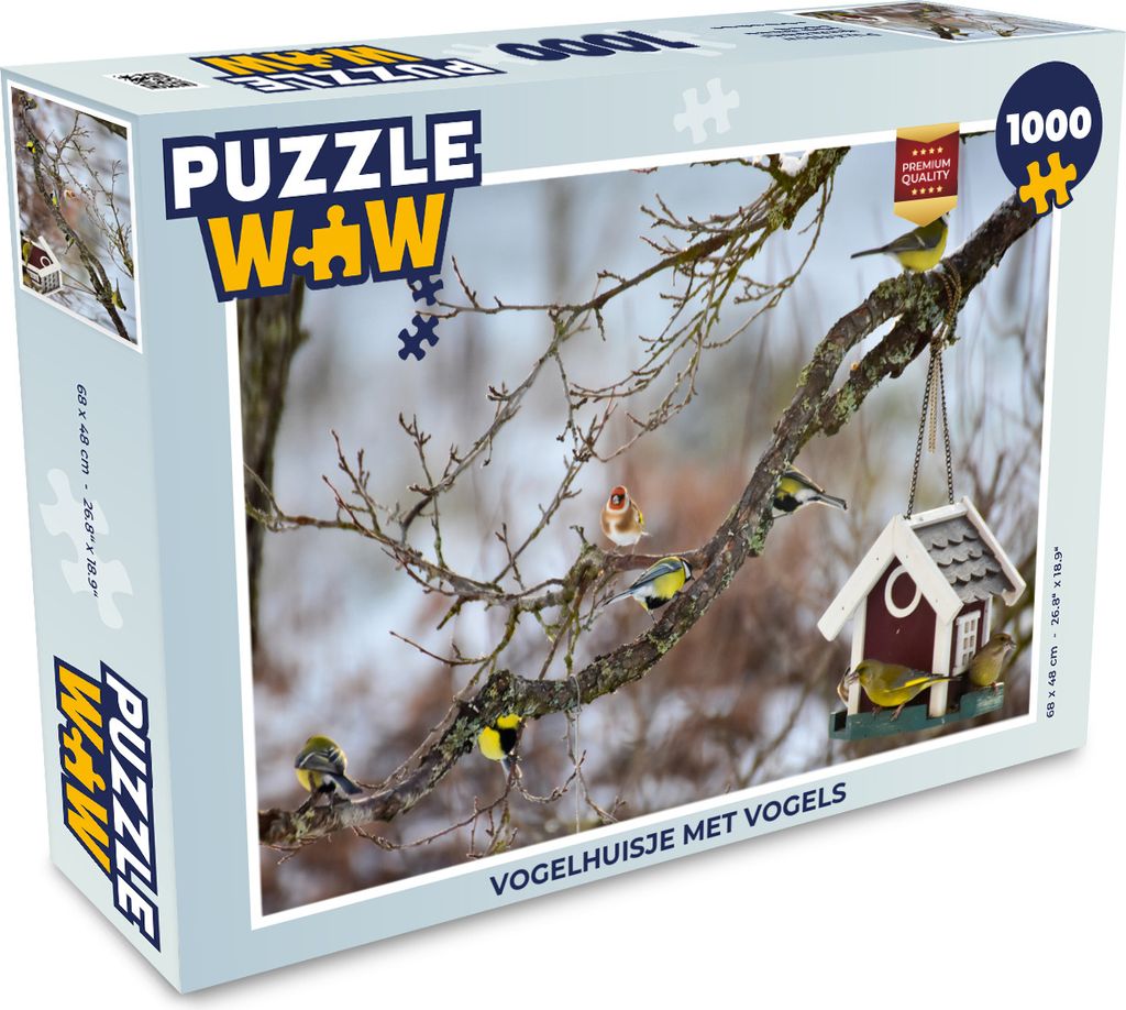 MuchoWow Puzzle 1000 Teile Vogelhaus mit Vögeln - Erwachsene - Rätsel