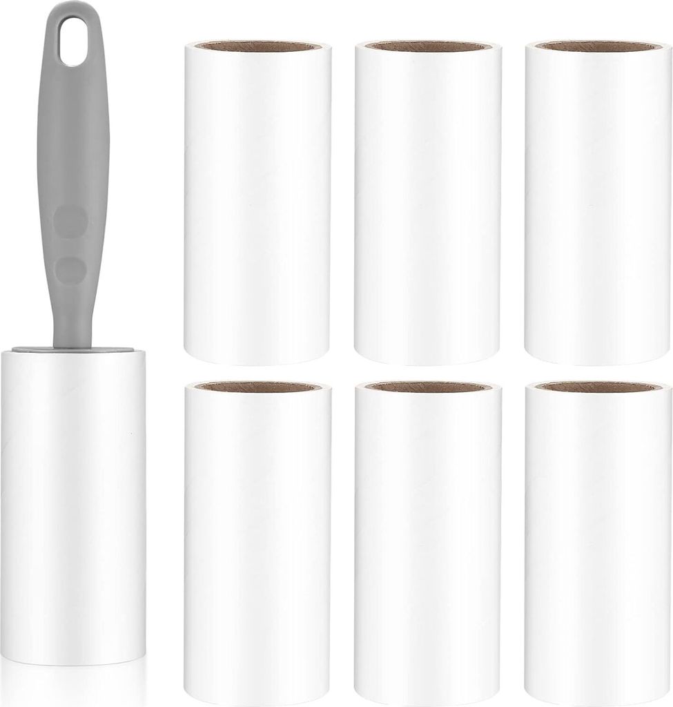 480 Blätter Extra Klebrig Fusselrolle mit 7 Ersatzrollen, Produktbild 