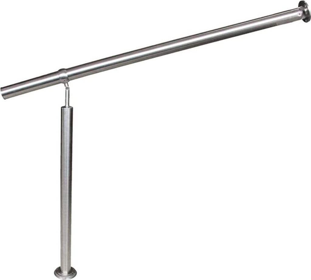 NAIZY 150 cm Geländer Eingangsgeländer Edelstahl Handlauf Wandhandlauf Treppengeländer Außen Innen Treppenhaus Winkel Einstellbar
