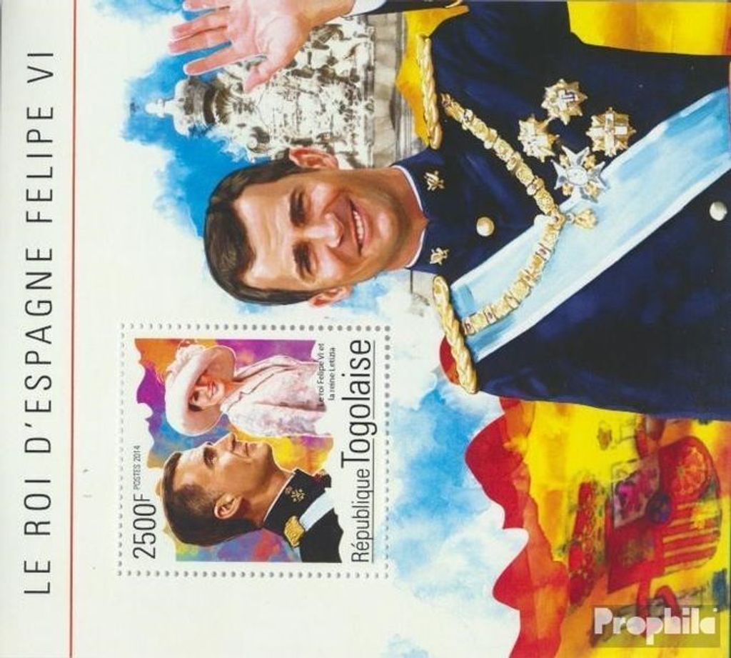 Briefmarken Togo 2014 Mi Block 1092 (kompl. Ausgabe) postfrisch Philipp VI