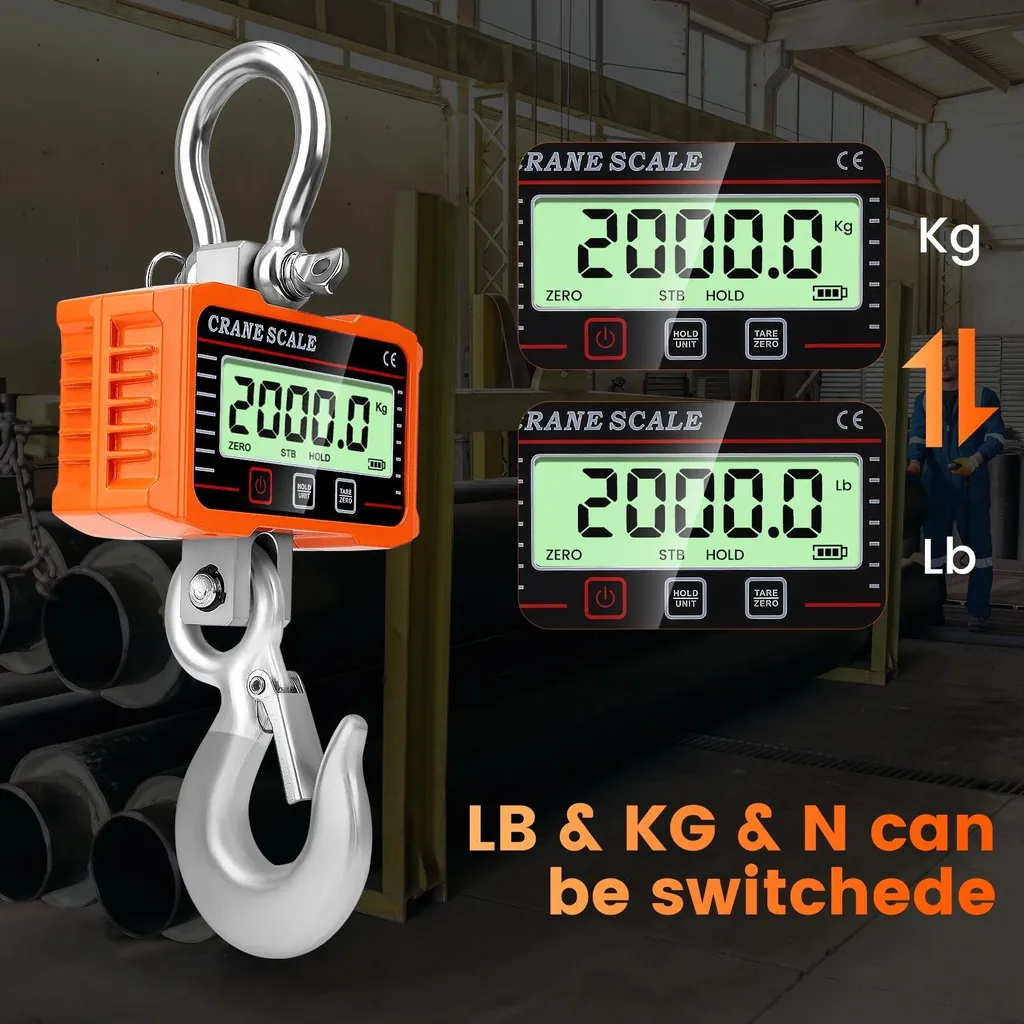 Balance de levage 1000 kg télécommandée - Écran rétroéclairé LCD Orange - 6