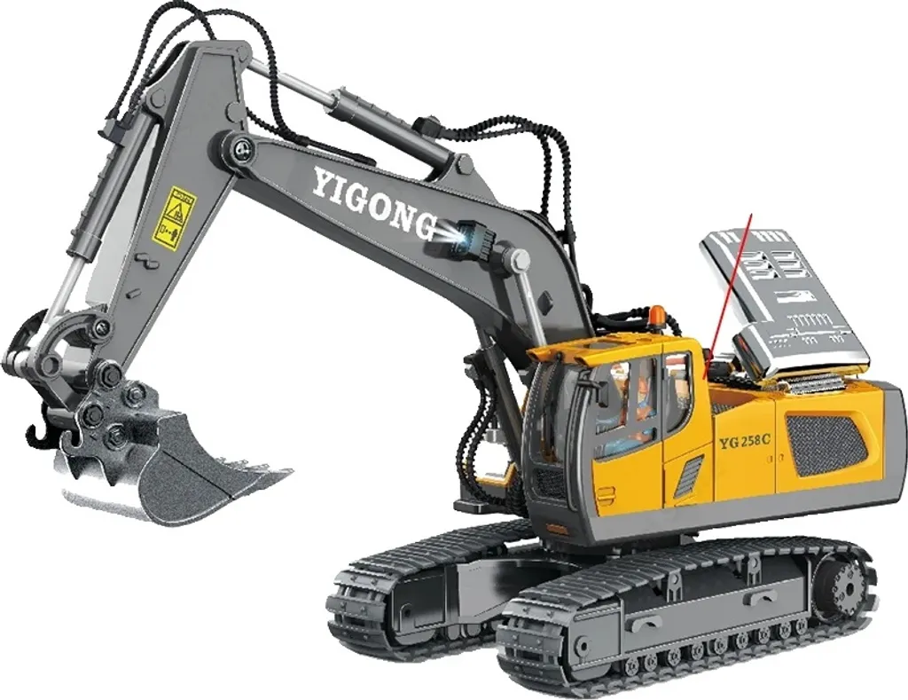 Pelleteuse RC 11Ch-Excavator-2b : 2 piles lithium incluses pour le jeu
