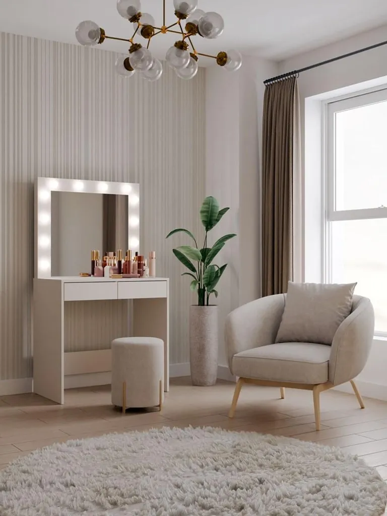 Station de maquillage avec miroir LED pour un maquillage parfait