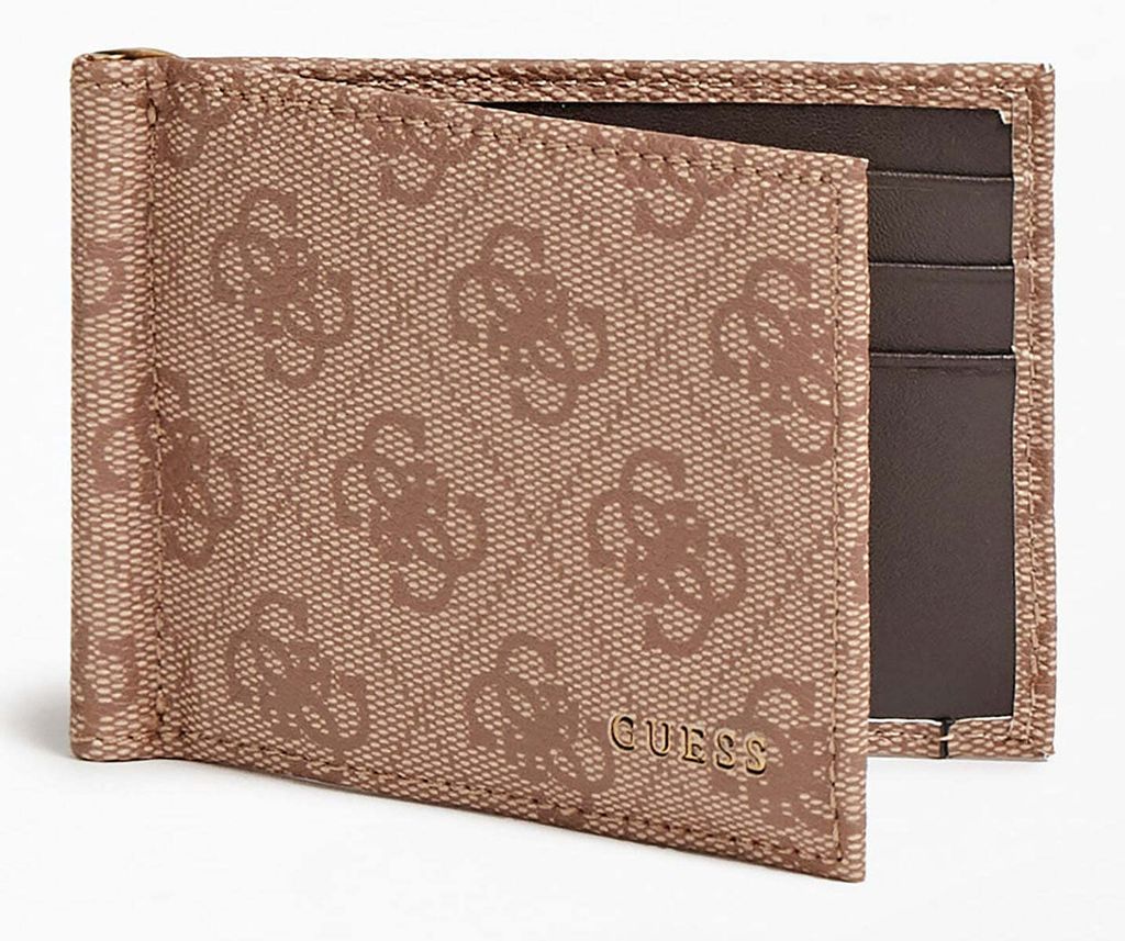 Guess Vezzola Herren 4G Logo Druck Leder Geldbörse Lattee – Produktbild 