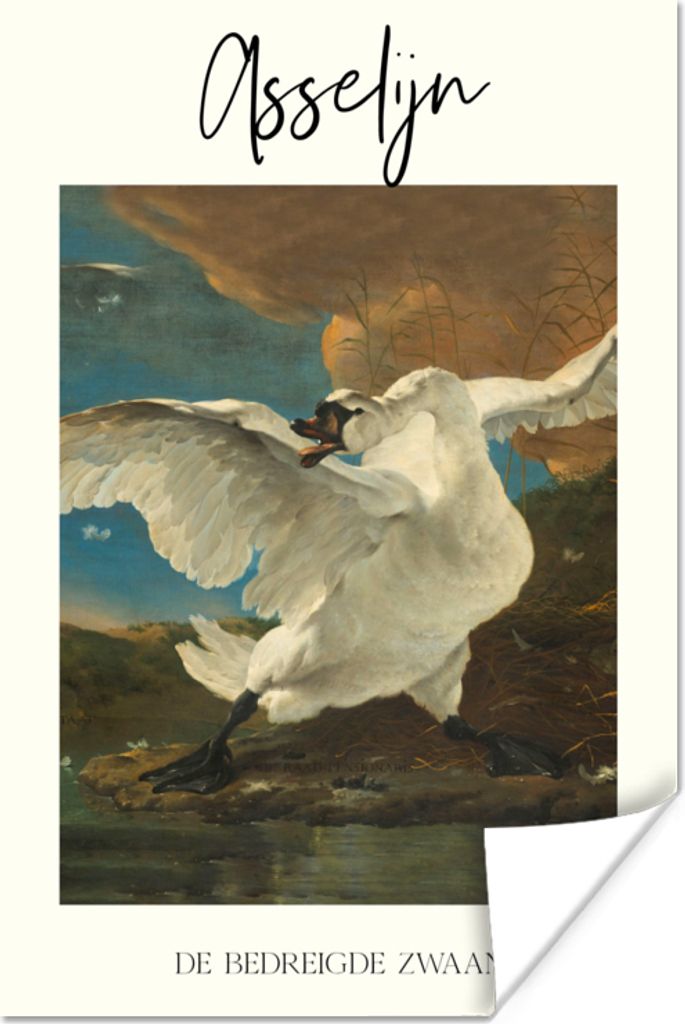 MuchoWow Poster Der bedrohte Schwan - Jan Asselijn - Kunst 20x30 cm - Papierdruck