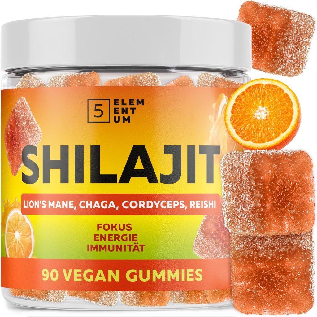 Original Shilajit Gummis - Hochdosiert 2200mg | 90 Stück - Verstärkter Premium-Pilzkomplex mit Löwenmähne, Reishi, Chaga & Cordyceps - Himalaja...
