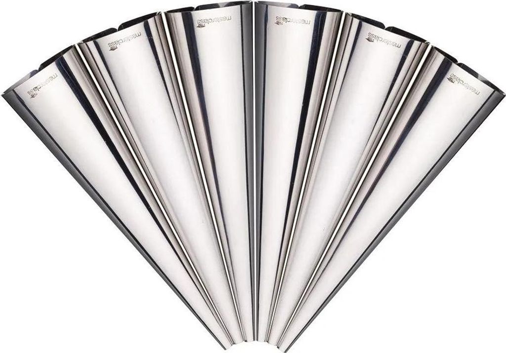 MASTERCLASS Set of 6 Förmchen of Creme Horn of Edelstahl, mehrfarbig, 40x7,17x1,9 cm