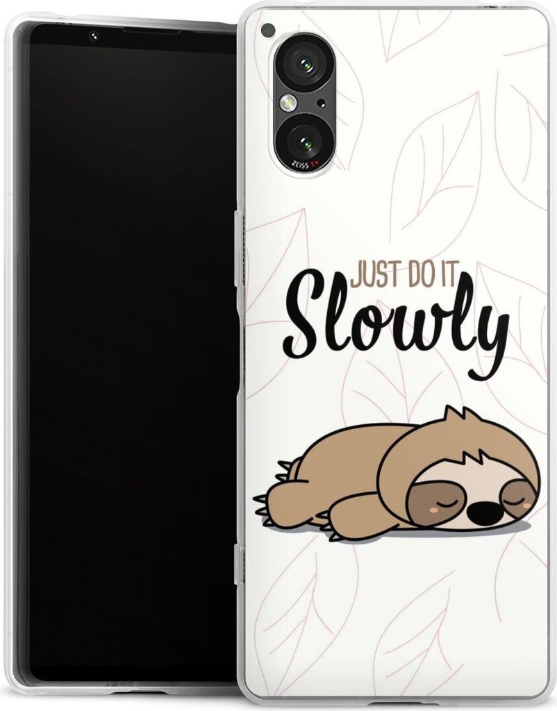 DeinDesign Handyhülle für Sony Xperia 5 V Silikon Hülle Case Smartphone Schutzhülle Faultier Tiere lazy sunday