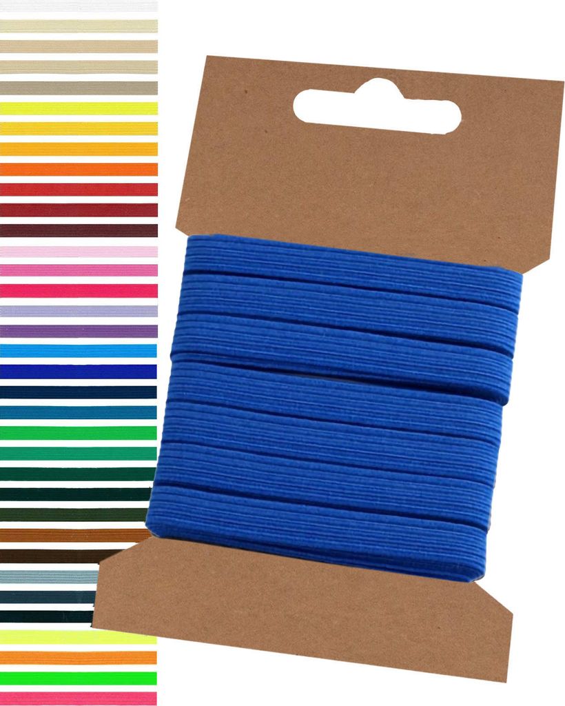 5m Gummiband 6,6mm Gummilitze Wäschegummi elastisches Band Wäscheband