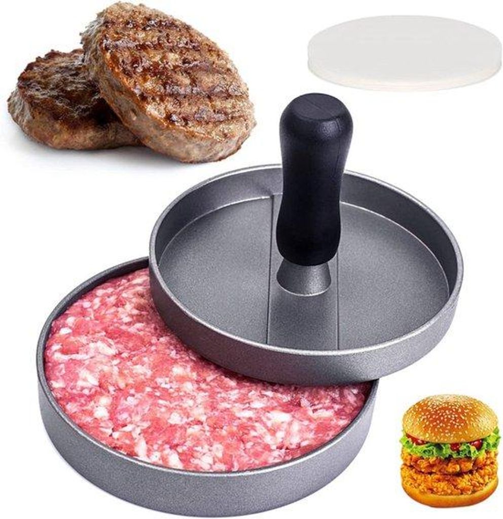 Alu-Hamburger-Form, 11,6 cm, Antihaft, Füllhilfe