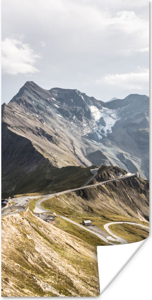 MuchoWow Poster Alpen - Straße - Gebirge 60x120 cm - Wandschmuck