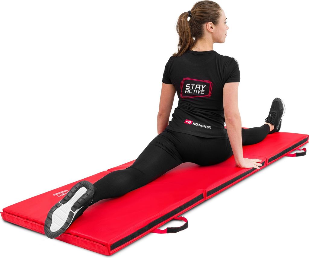 Hop-sport Skládací tvrdá gymnastická žíněnka 5cm červená | Obrázek produktu 2