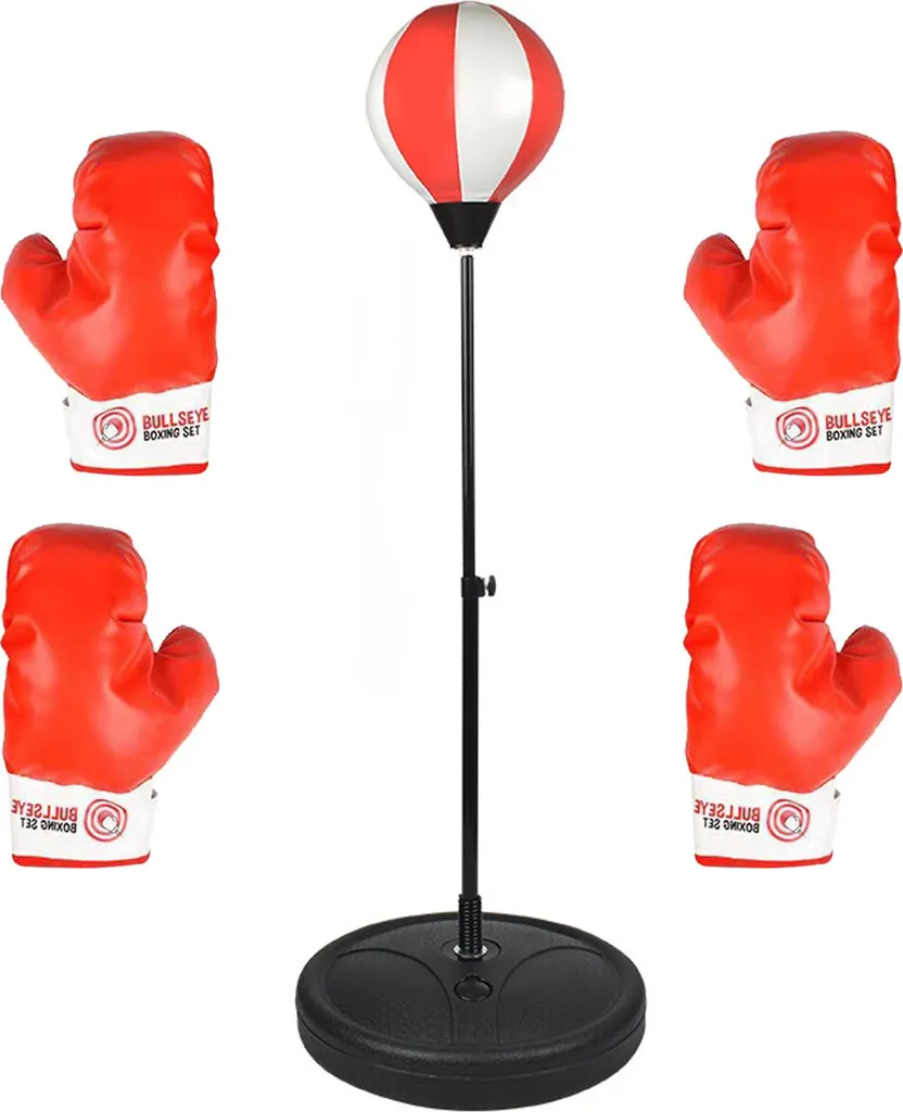 Set de boxe pour enfants avec gants et punching ball réglable en hauteur