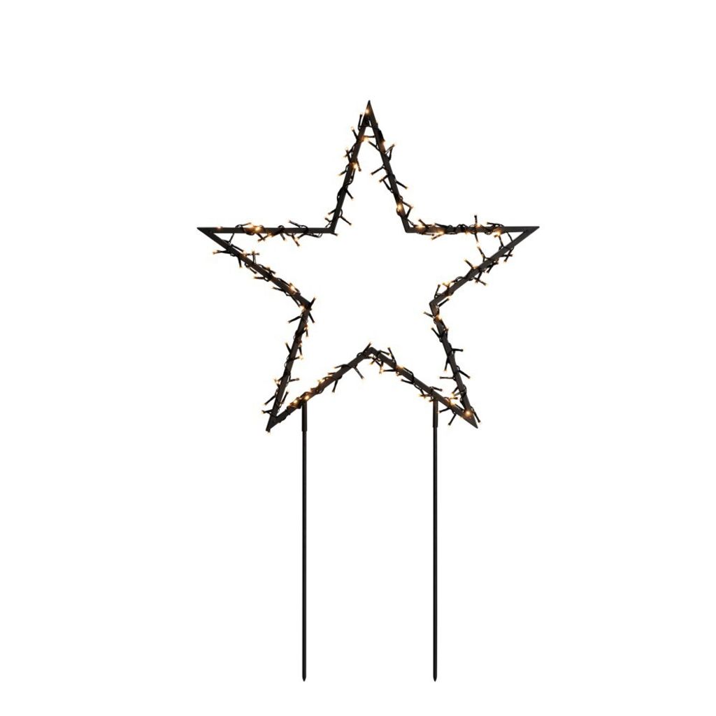 Konstsmide 4463-800 LED Metallstern, schwarz, 150 bernsteinfarbene Dioden, 30V, Außen (IP44), 3,6W, schwarzes Kabel