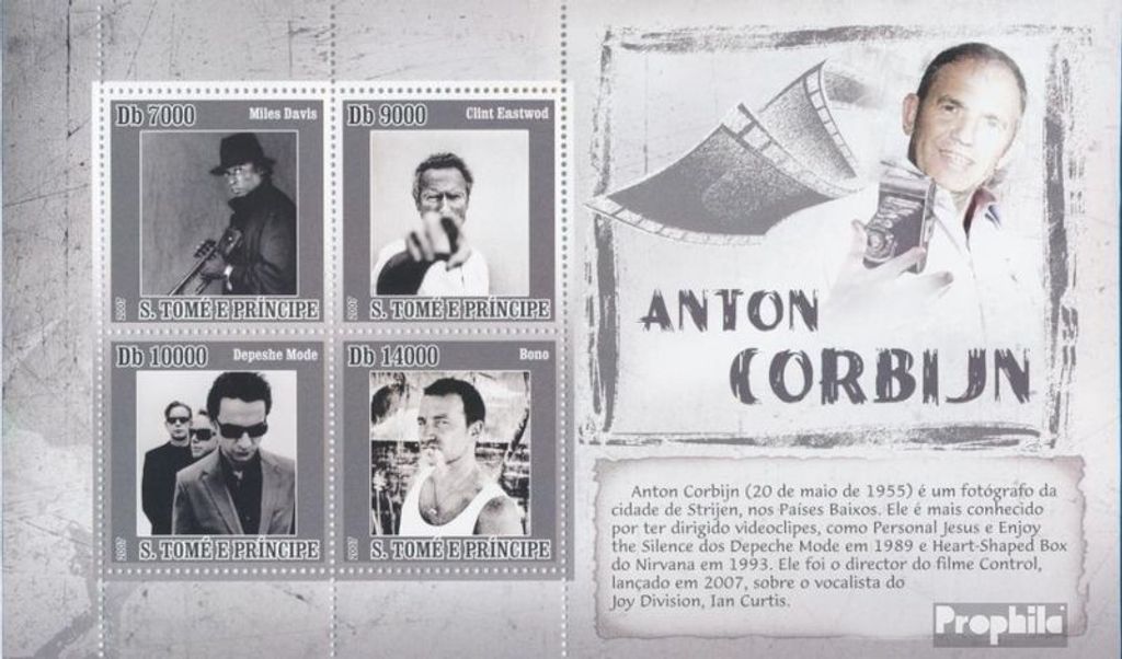 Briefmarken Sao Tome e Principe 2007 Mi 3118-3121 Kleinbogen (kompl. Ausgabe) postfrisch Clint Eastwood, Depeche Mode usw.