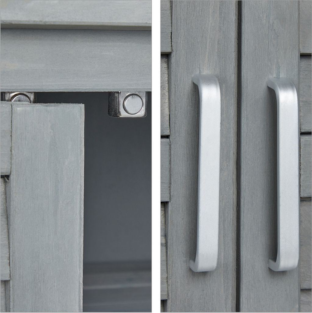 relaxdays Grauer Gartenschrank 3 Fächer Produktbild 7