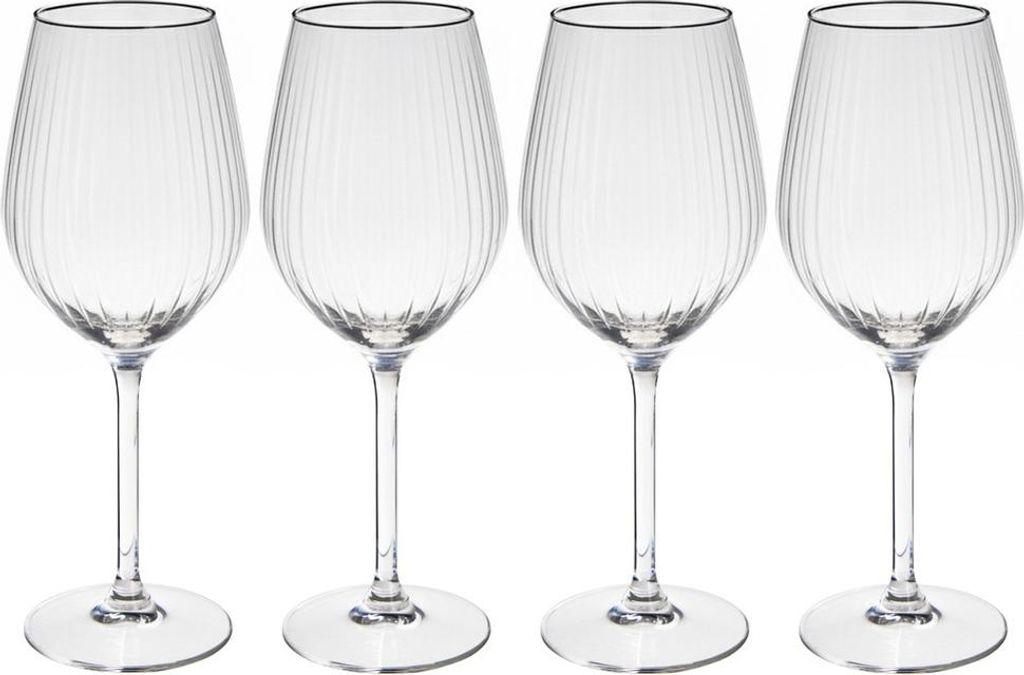 Weingläser - 490 ml - Geriffelt - Glas