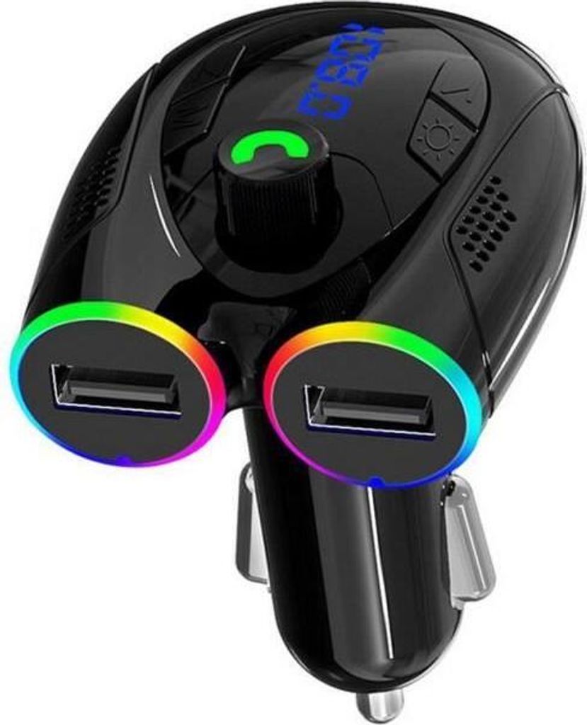 Bluetooth 5.0 FM-Transmitter, MP3-Player, kabelloser Radioadapter, Autoradio-Set mit FM-Transmitter und zwei USB-Anschlüssen, Ladegerät